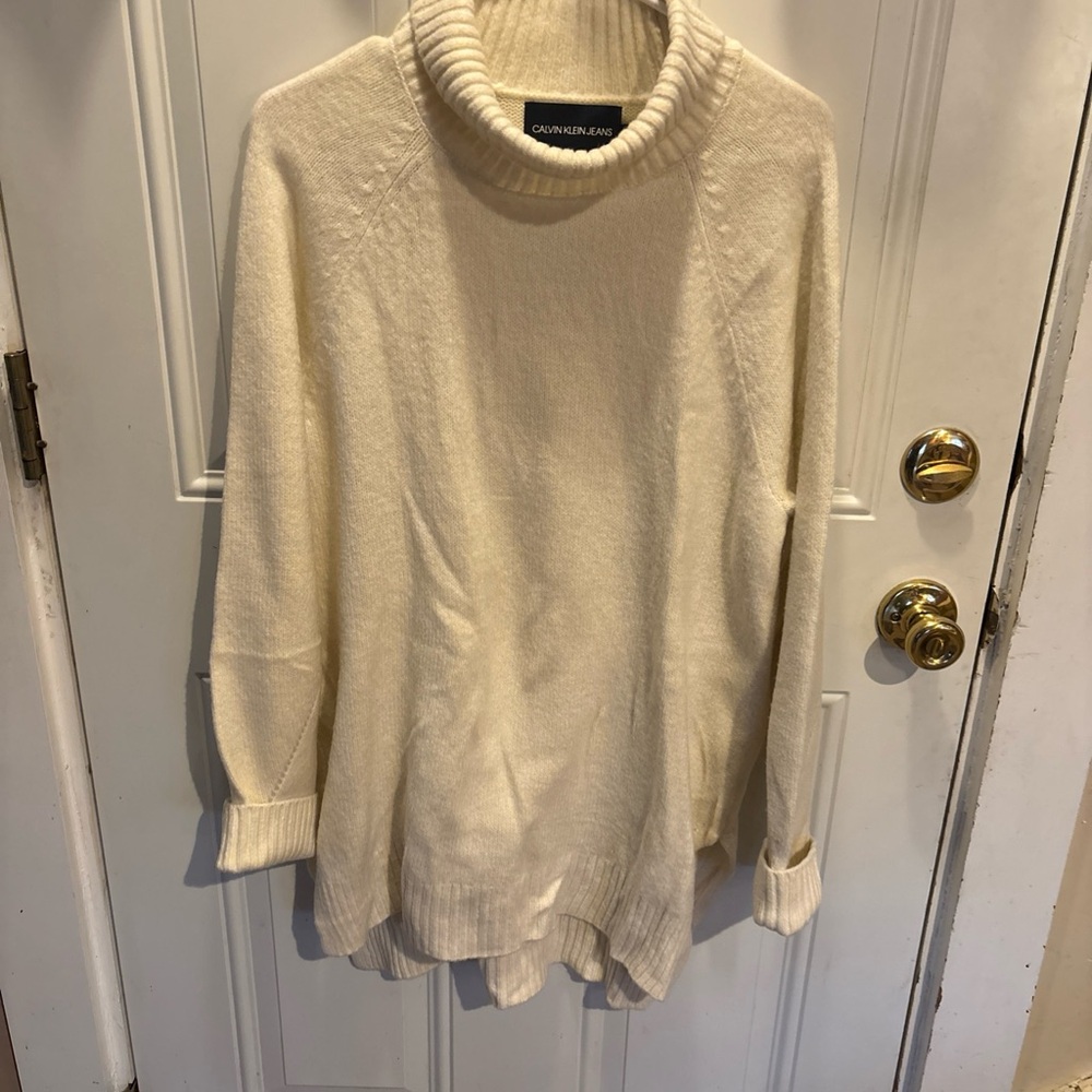 Calvin Klein Jeans Off-White Turtleneck Sweater